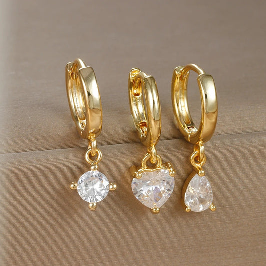 Boucle D'oreille 3 Trous Créoles Acier Inoxydable