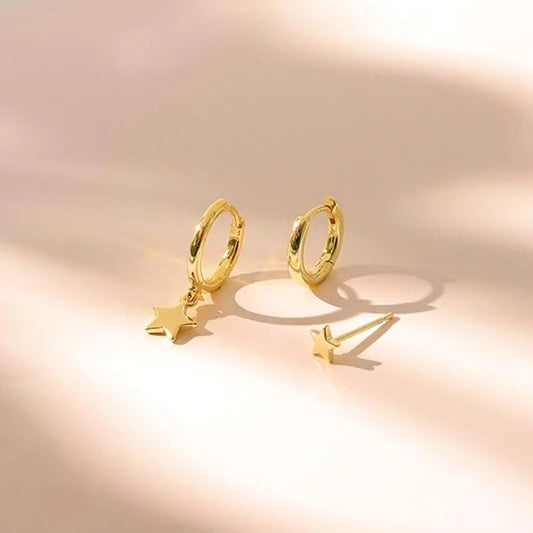 Boucle d'Oreille 3 Trous Étoile