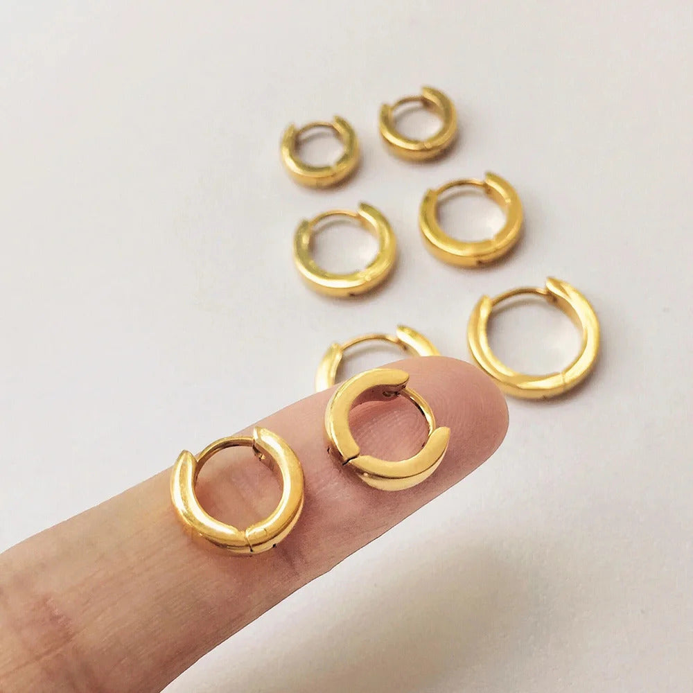 Boucle d'Oreille Anneau Large Doré pour Femme