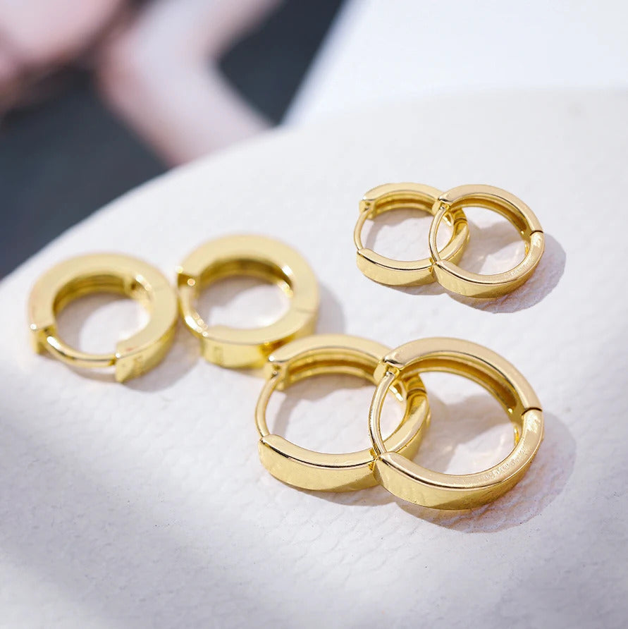 Boucle d'Oreille Anneau Large Doré pour Femme