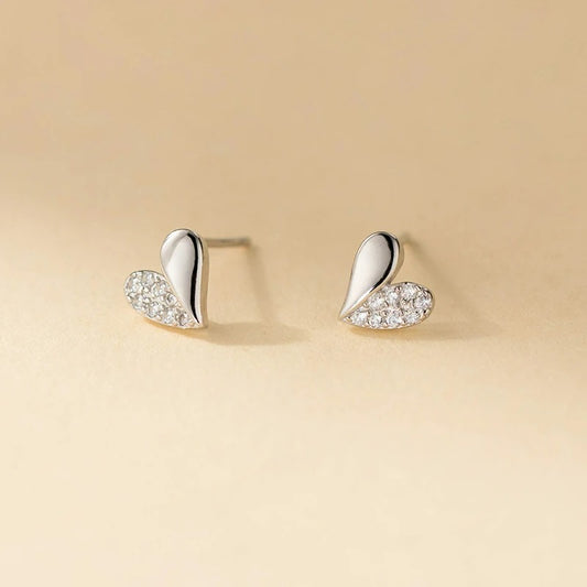 Boucle d’Oreille Baptême Fille Cœur