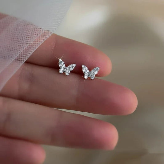 Boucle d’Oreille Baptême Fille Papillon