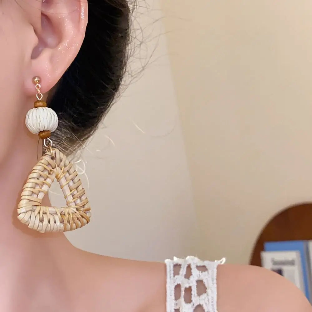 Boucle D'Oreille En Bois Triangle Bohème