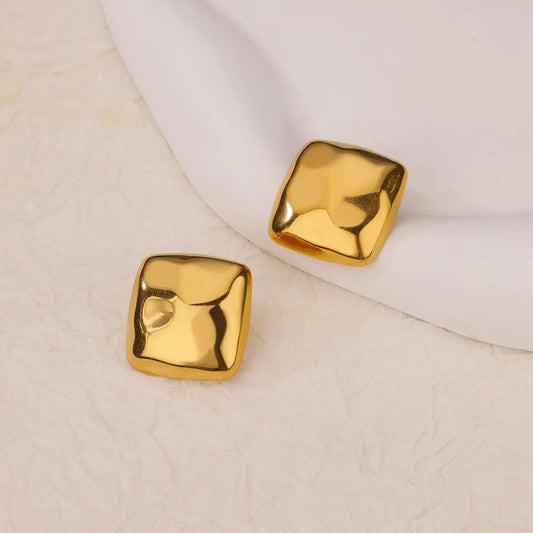 Boucle D'oreille Carré Doré et Tendance