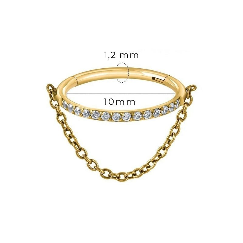 Boucle D'oreille Cartilage Anneau Chaîne Précieuse