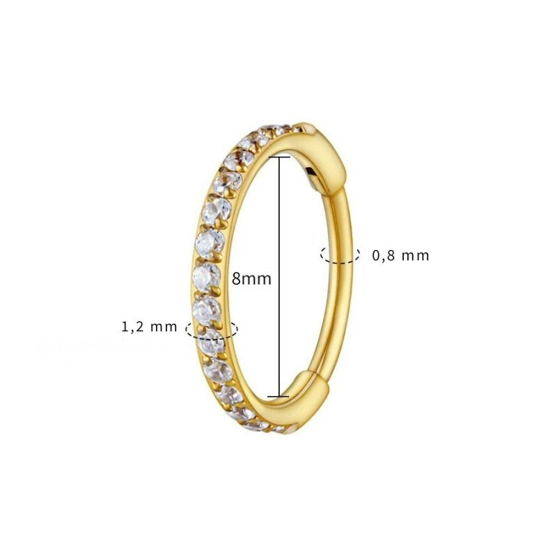 Boucle D'oreille Cartilage Anneau Pavé Doré