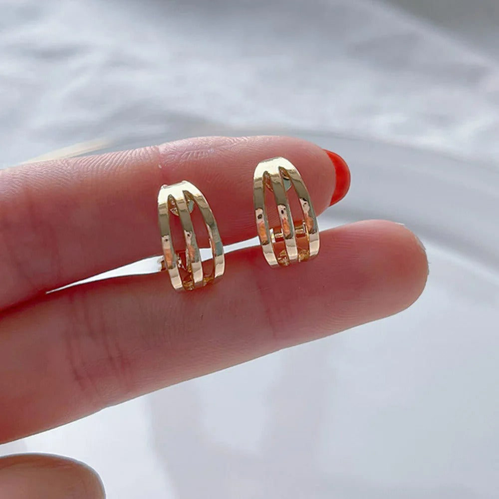 Boucle D'oreille Clip Femme Ajourée Graphique
