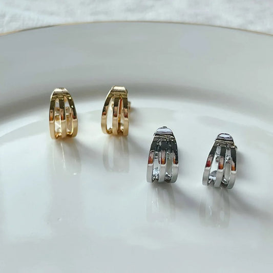 Boucle D'oreille Clip Femme Ajourée Graphique