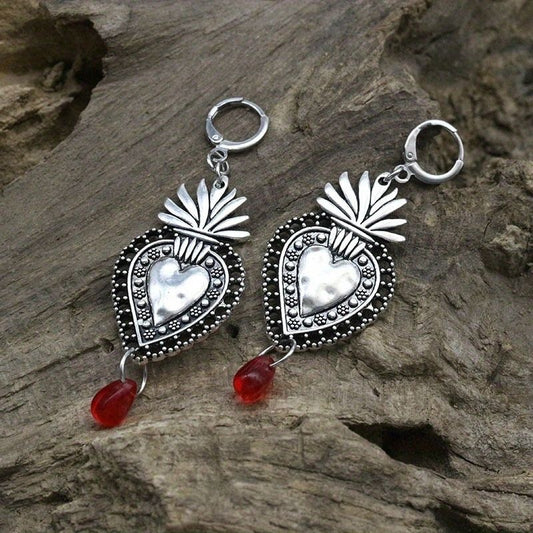 Boucle D'oreille Cœur Dorée Texturée