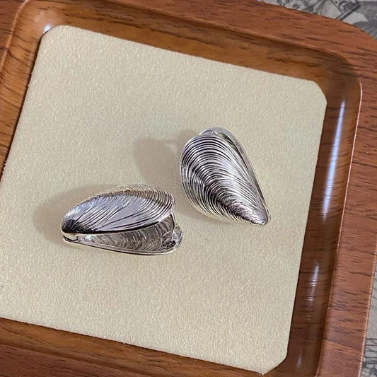 Boucle D'oreille Coquillage Argenté