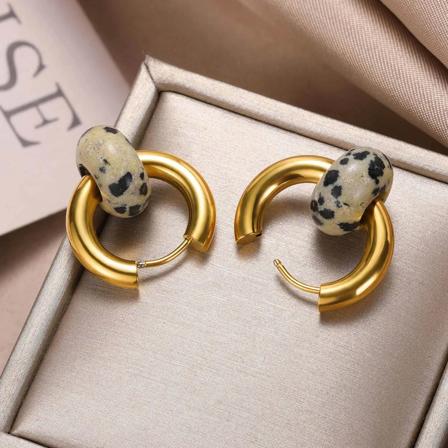 Boucle D'oreille Créole Acier Inoxydable Donut Amovible