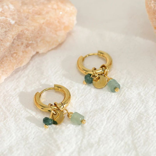 Boucle D'oreille Créole en Acier Inoxydable avec Pendentifs