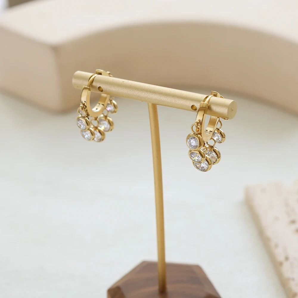 Boucle d'Oreille Créole Pampilles acier Inoxydable