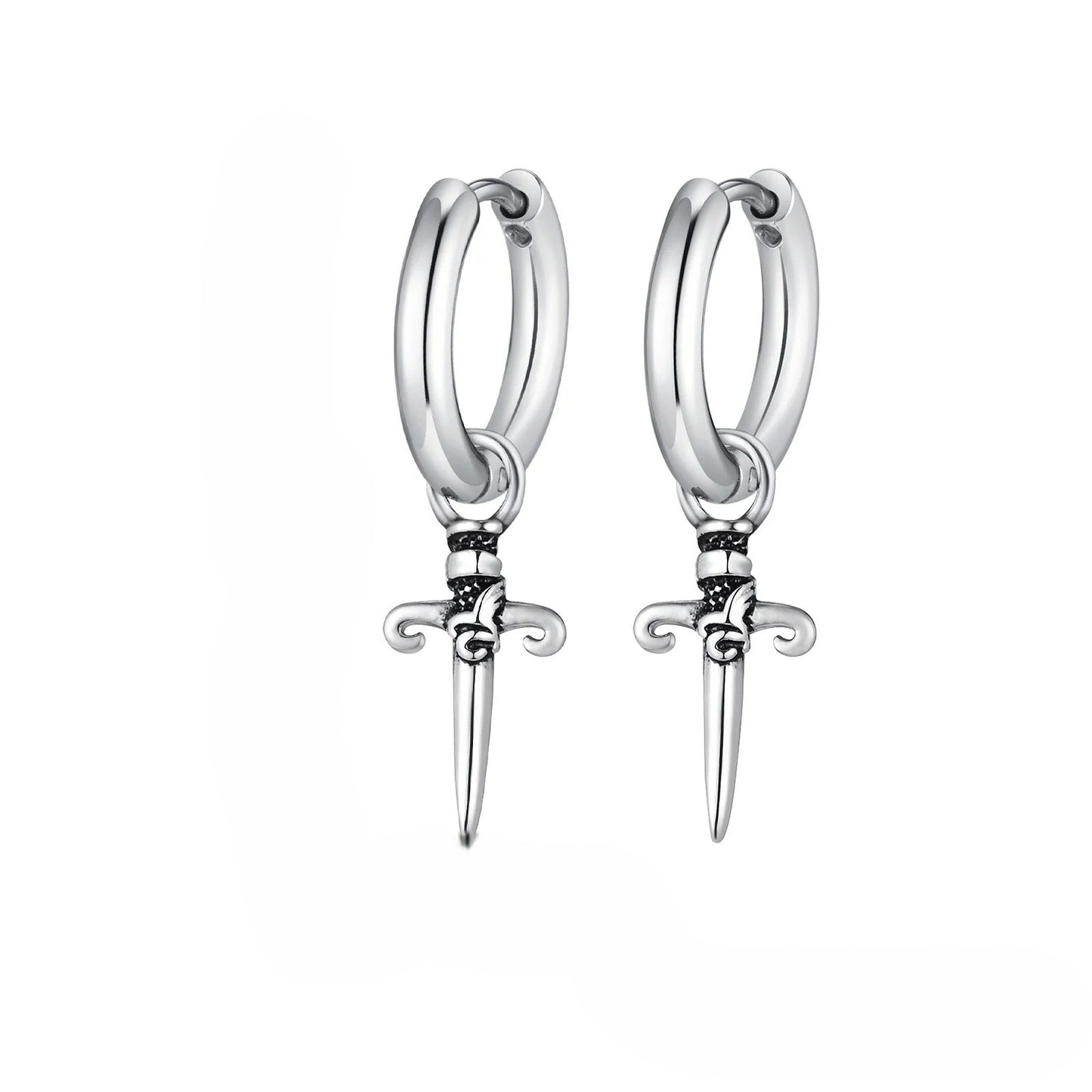 Boucle D'oreille Croix Homme Gothique Créole