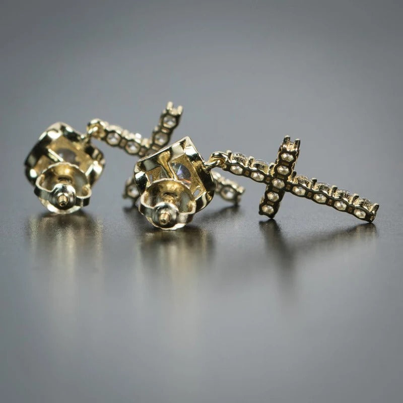 Boucle d'Oreille Croix Homme Style Affirmé