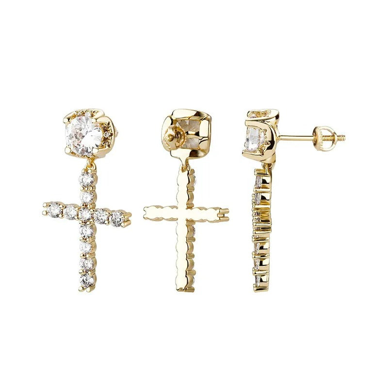 Boucle d'Oreille Croix Homme Style Affirmé