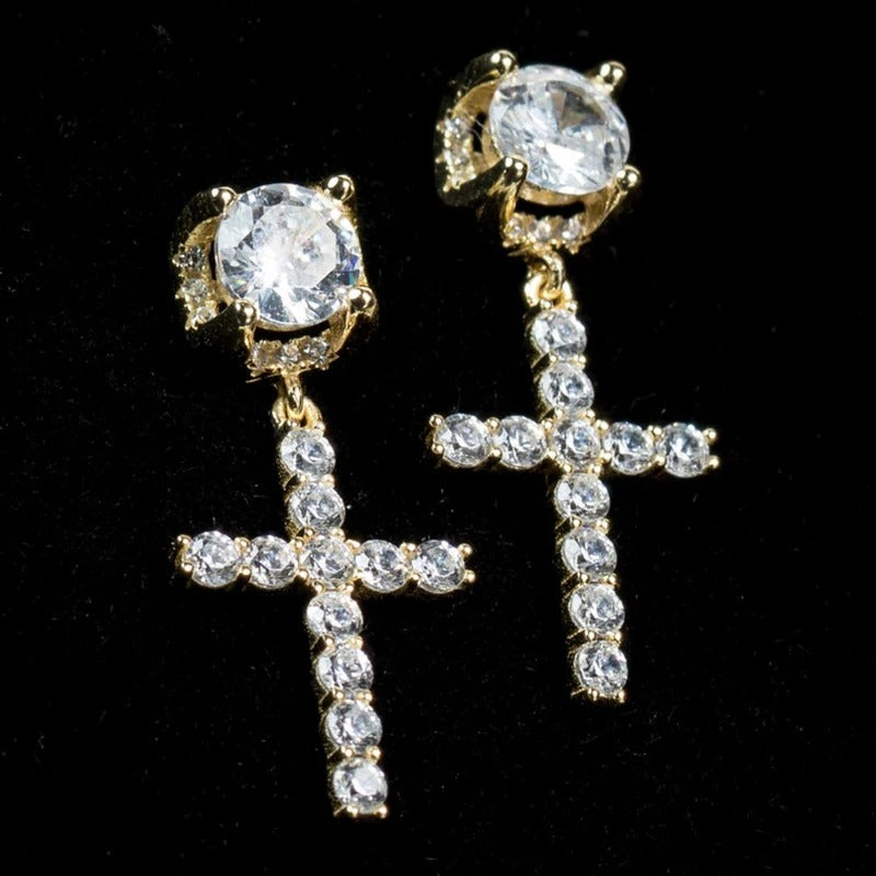 Boucle d'Oreille Croix Homme Style Affirmé