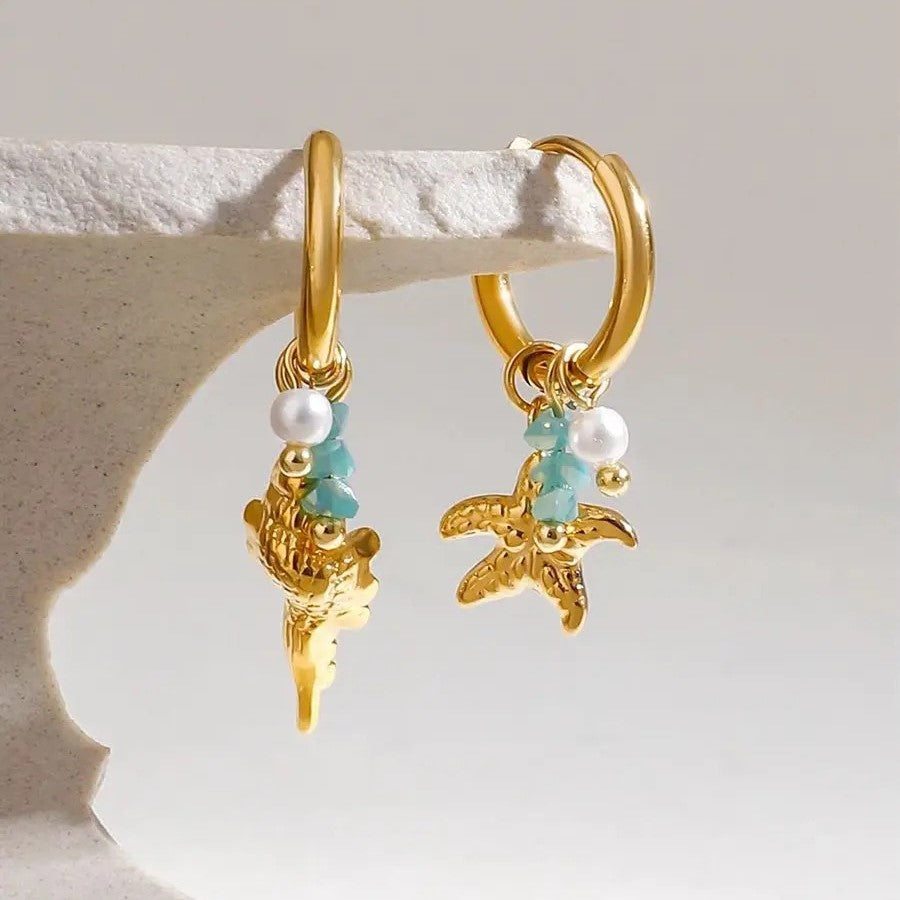 Boucle d'Oreille Dépareillée Marine Acier Inoxydable