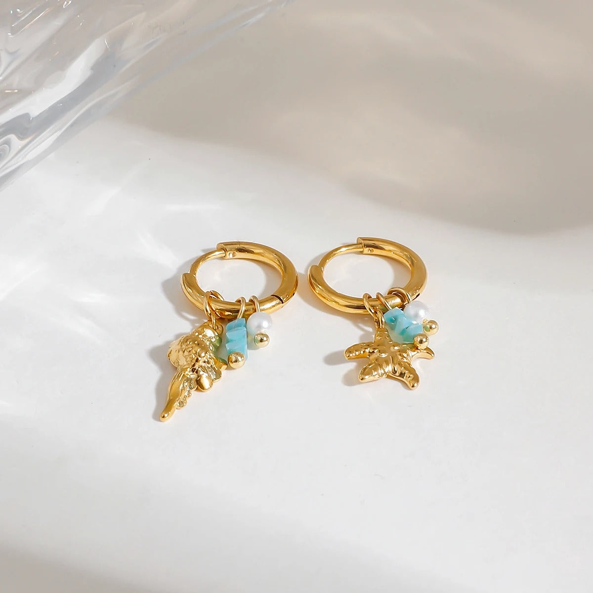 Boucle d'Oreille Dépareillée Marine Acier Inoxydable