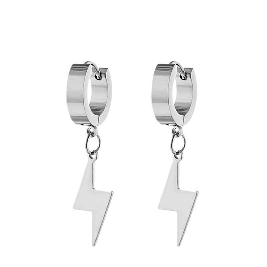 Boucle D'oreille Eclair Créole Acier Inoxydable