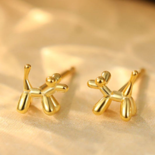 Boucle d'Oreille Enfant Dorée Petit Chien