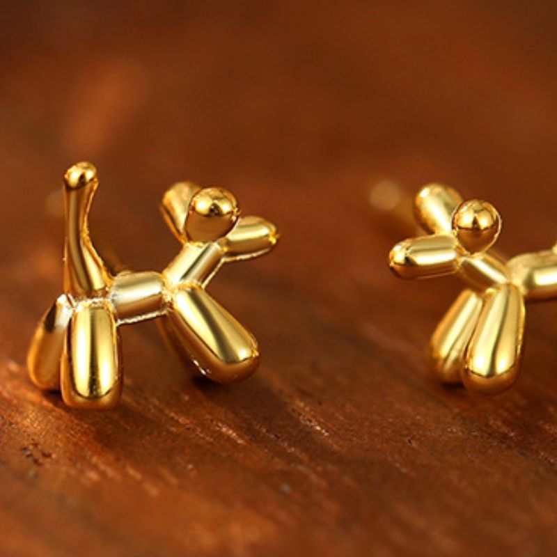 Boucle d'Oreille Enfant Dorée Petit Chien