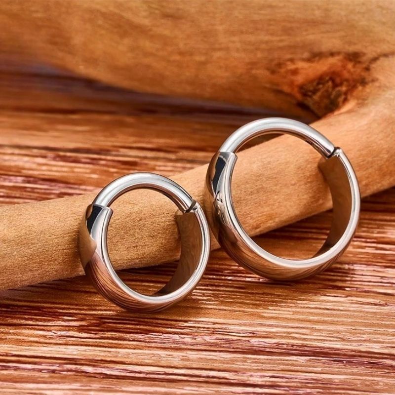 Boucle D'Oreille Homme Créole Sobre Acier Inoxydable