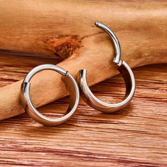 Boucle D'Oreille Homme Créole Sobre Acier Inoxydable