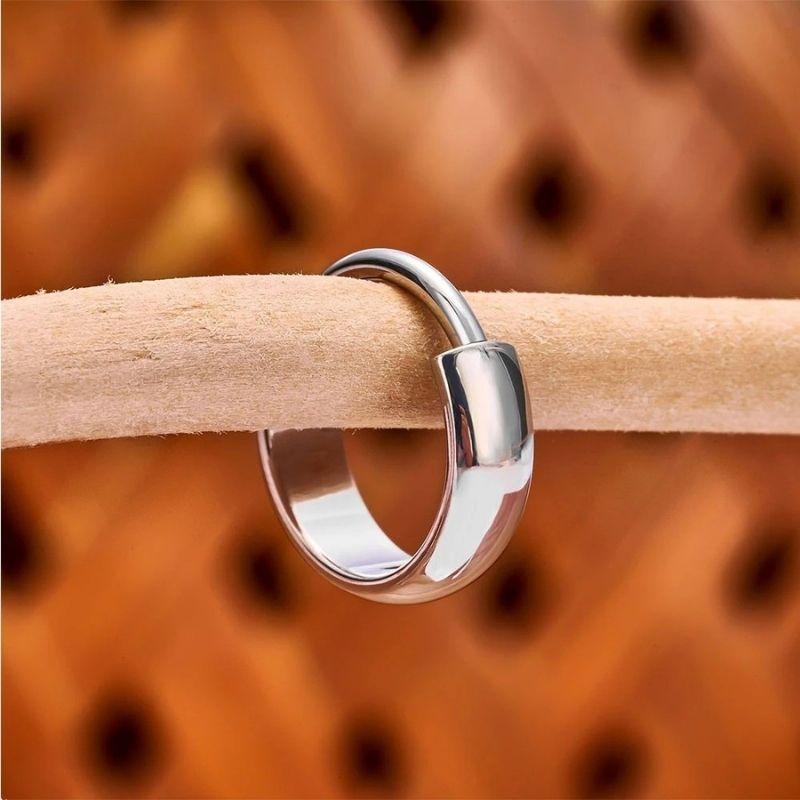 Boucle D'Oreille Homme Créole Sobre Acier Inoxydable