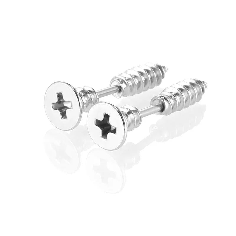 Boucle D'oreille Homme Original en Forme de Vis