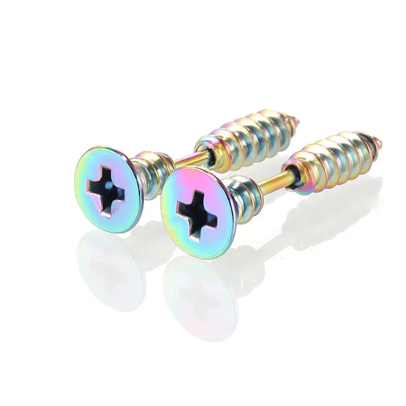Boucle D'oreille Homme Original en Forme de Vis