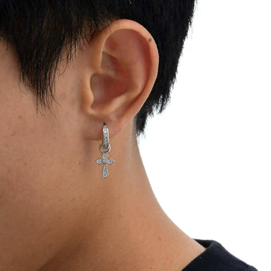 Boucle D'Oreille Homme Originale Croix Punk