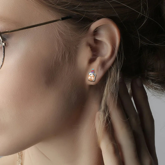 Boucle D'oreille Licorne Perle