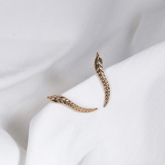 Boucle D'oreille Montante Feuille Délicate