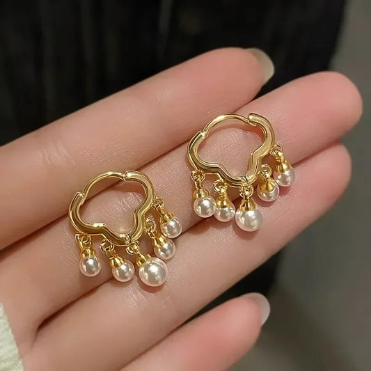 Boucle d'Oreille Perle Dorée Chic