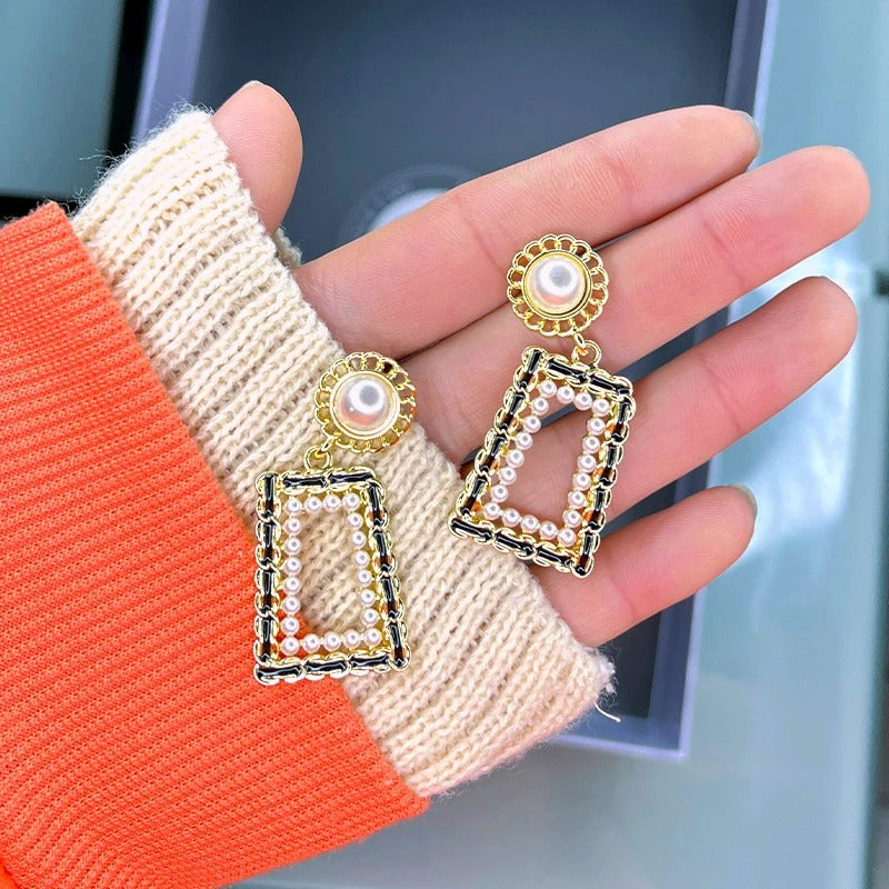 Boucle D'oreille À Pince Femme Chic Rectangulaire