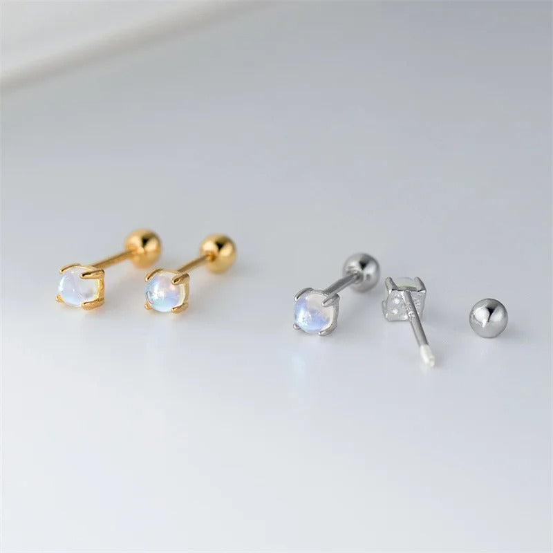 Boucle D'oreille Puce  Effet Lune – Plaqué Argent