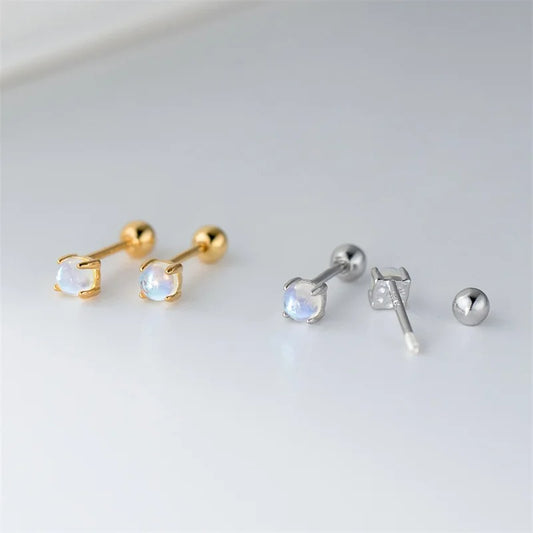 Boucle D'oreille Puce  Effet Lune – Plaqué Argent