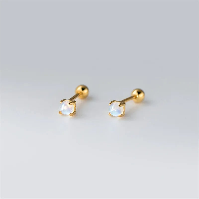 Boucle D'oreille Puce  Effet Lune – Plaqué Argent