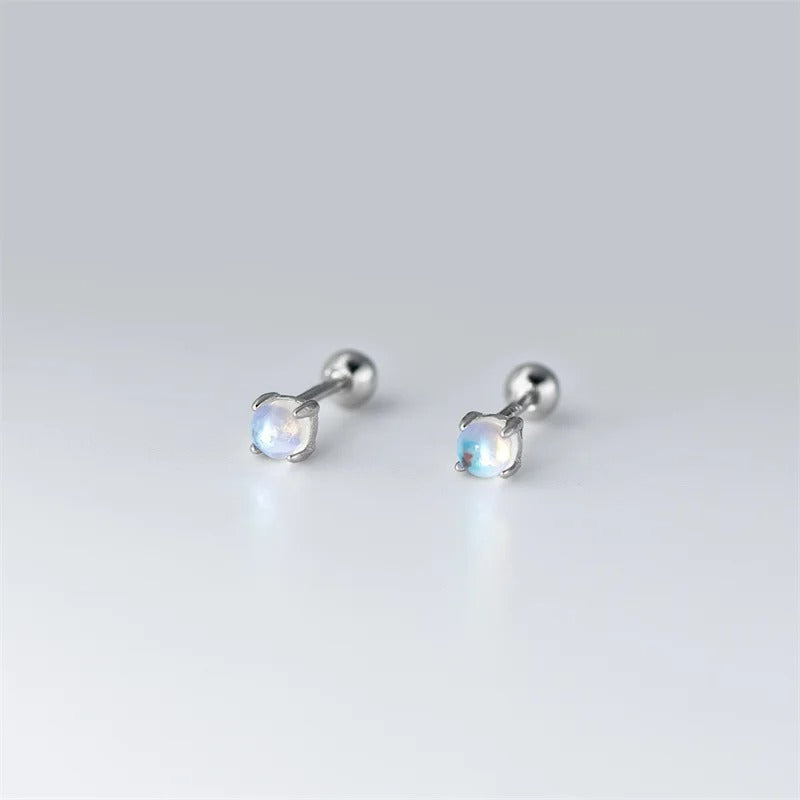 Boucle D'oreille Puce  Effet Lune – Plaqué Argent
