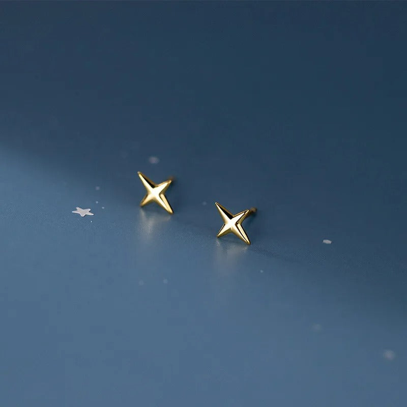 Boucle D'oreille Puce Étoile Polaris – Plaqué Argent