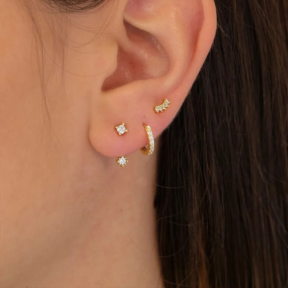 CAOSHI OEM Vente en gros Nouveaux Boucles d'oreilles créoles torsadées en argent CAOSHI OEM Vente en gros Nouveaux Boucles d'oreilles créoles torsadées en argent