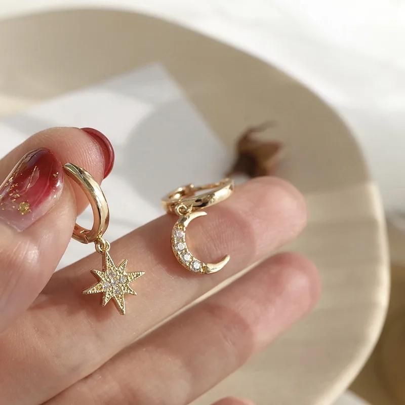 Boucle D'oreille Lune et Étoile