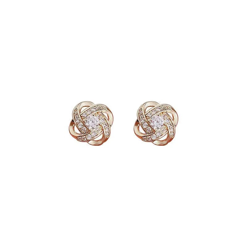 Boucle d'Oreille Luxe Femme en Cristal Croisé