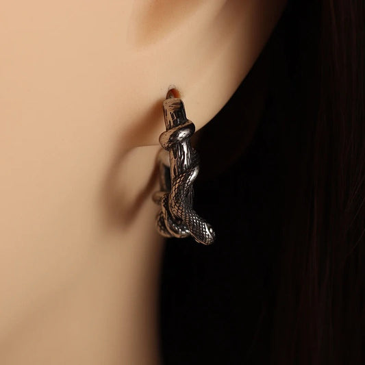 Boucle d'Oreille Viking Homme Créole Serpent