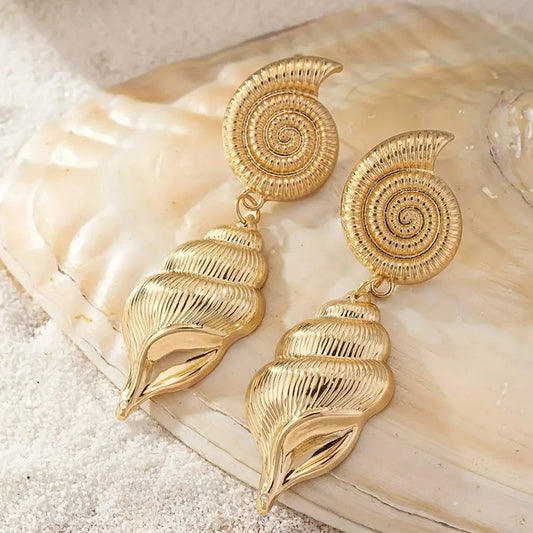 Boucles d'Oreilles Coquillage Océan Pendante