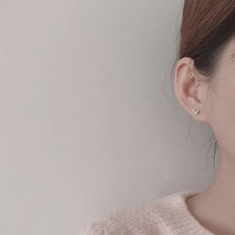 Boucles D'oreilles Fillette Strass Étincelantes