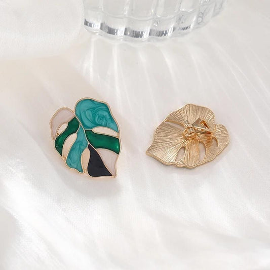 Boucles D'oreilles Clips Feuilles Monstera
