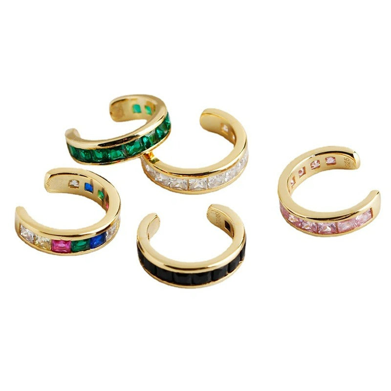 Ear Cuff En Argent Doré Et Pierres Zircon