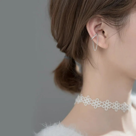 Ear Cuff  Chaîne Élégance En Argent